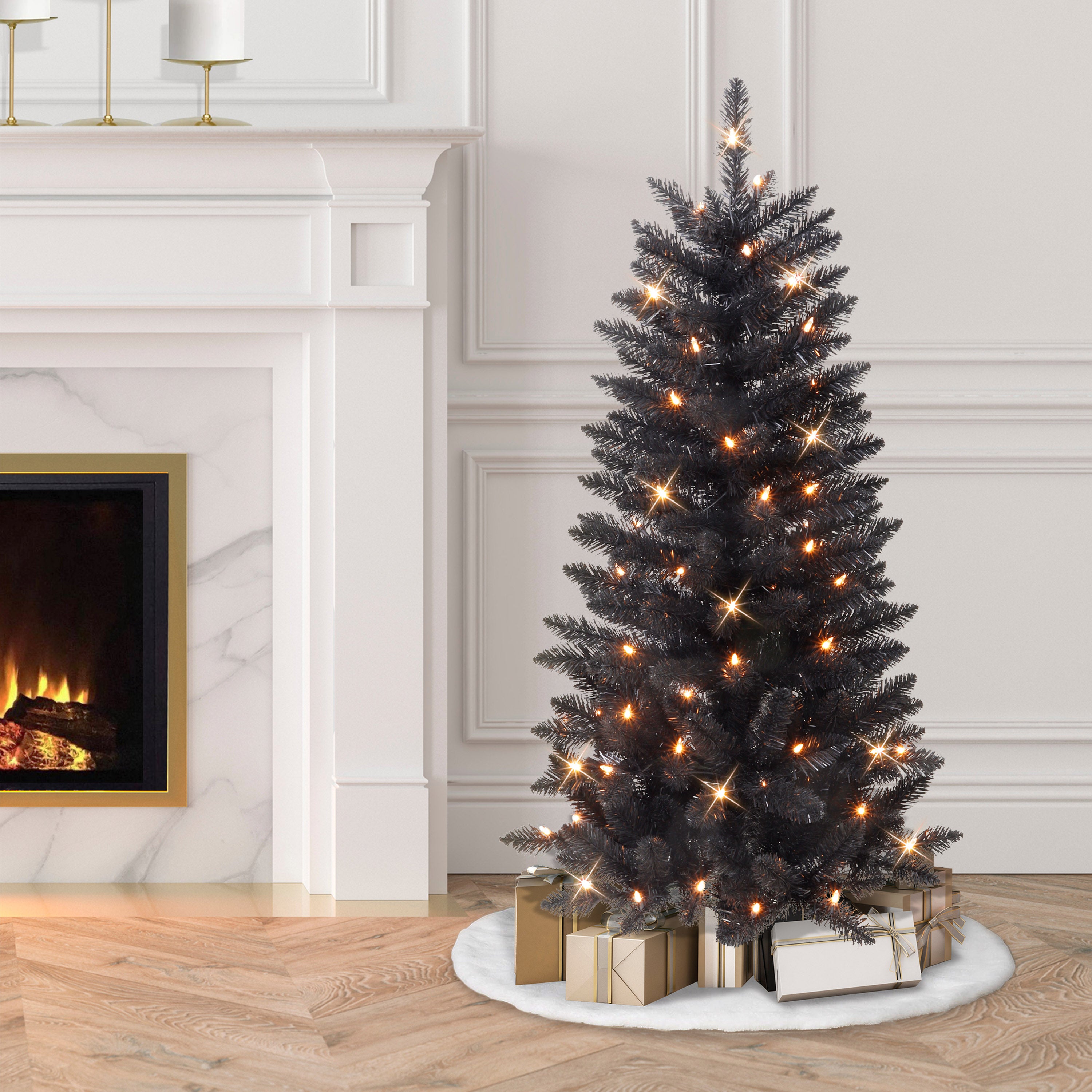 4ft. Pre-Lit Black Pine Tree